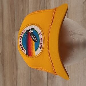 AVIATOR NATION ACL Austin Texas Trucker Surfer Gold Mesh‎ Snapback Hat Cap